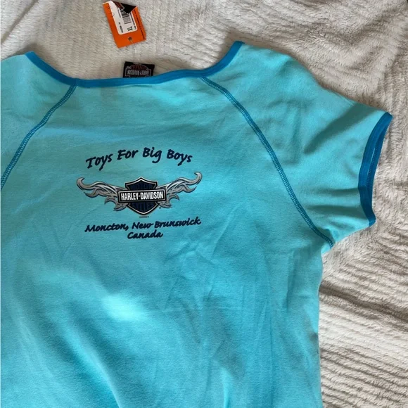 Pastel Blue Y2k NWT Harley Davidson Tee - Picture 3 of 3